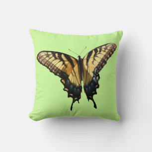 Swallowtail Butterfly III Beautiful Colorful Photo Throw Pillow