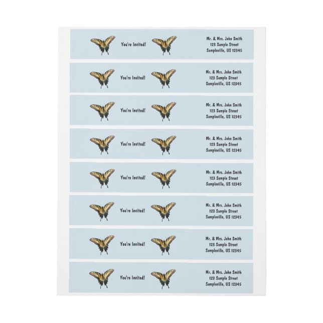 Swallowtail Butterfly III Beautiful Colorful Photo Wrap Around Label (Sheet)