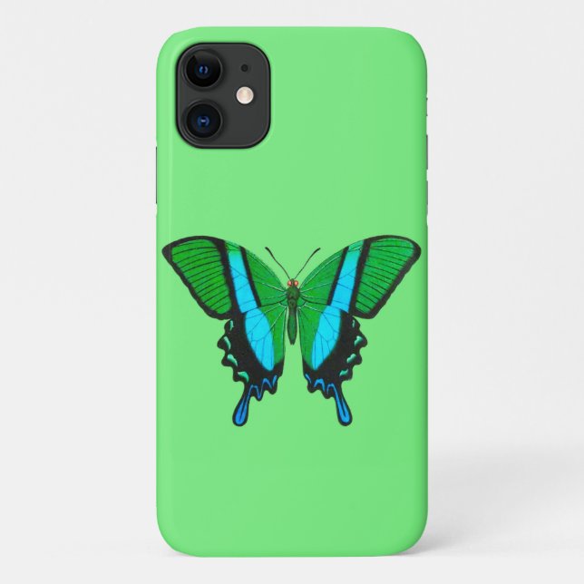 Swallowtail Butterfly in Green, Turquoise & Black Case-Mate iPhone Case (Back)