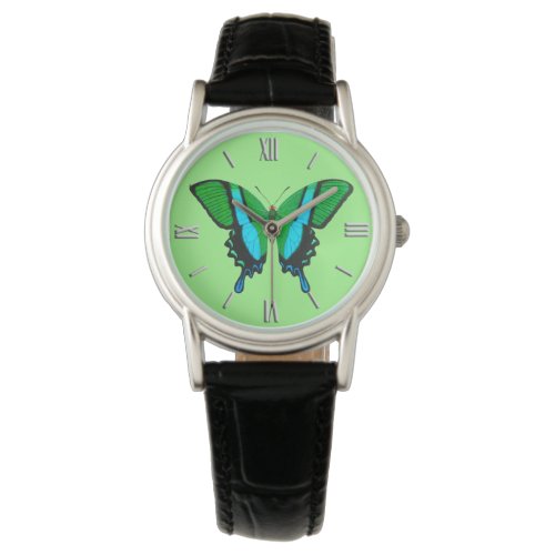 Swallowtail Butterfly in Green Turquoise  Black Watch