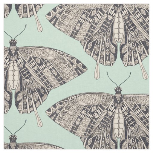 swallowtail butterfly mint basalt fabric
