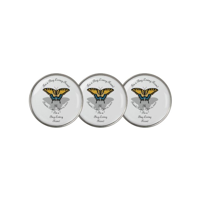 Swallowtail Butterfly Monogram Golf Ball Marker (3 Up)