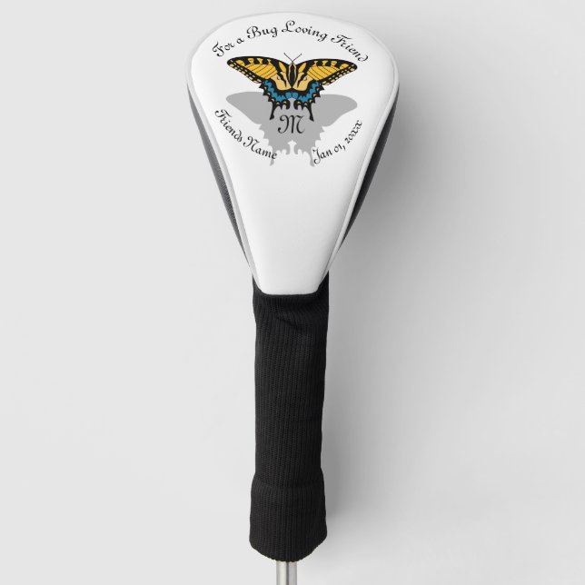 Swallowtail Butterfly Monogram Golf Head Cover (Front)