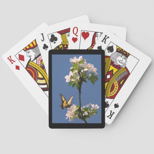 Swallowtail Butterfly on Flowers Playing Cards (Back)