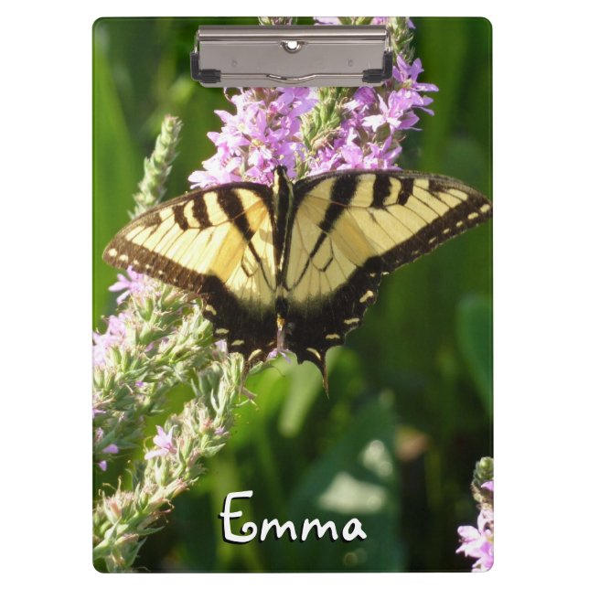 Swallowtail Butterfly on Purple Wildflowers Clipboard (Front)