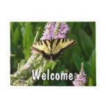 Swallowtail Butterfly on Purple Wildflowers Doormat