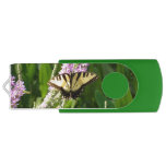 Swallowtail Butterfly on Purple Wildflowers Flash Drive