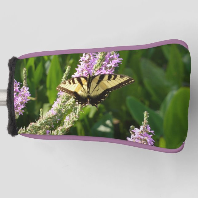 Swallowtail Butterfly on Purple Wildflowers Golf Head Cover (Front)