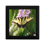 Swallowtail Butterfly on Purple Wildflowers Jewelry Box