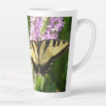 Swallowtail Butterfly on Purple Wildflowers Latte Mug