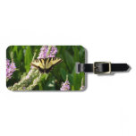 Swallowtail Butterfly on Purple Wildflowers Luggage Tag