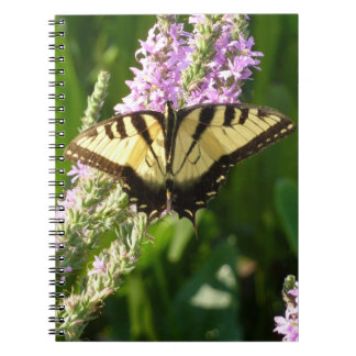 Swallowtail Butterfly on Purple Wildflowers Notebook