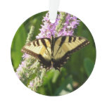 Swallowtail Butterfly on Purple Wildflowers Ornament