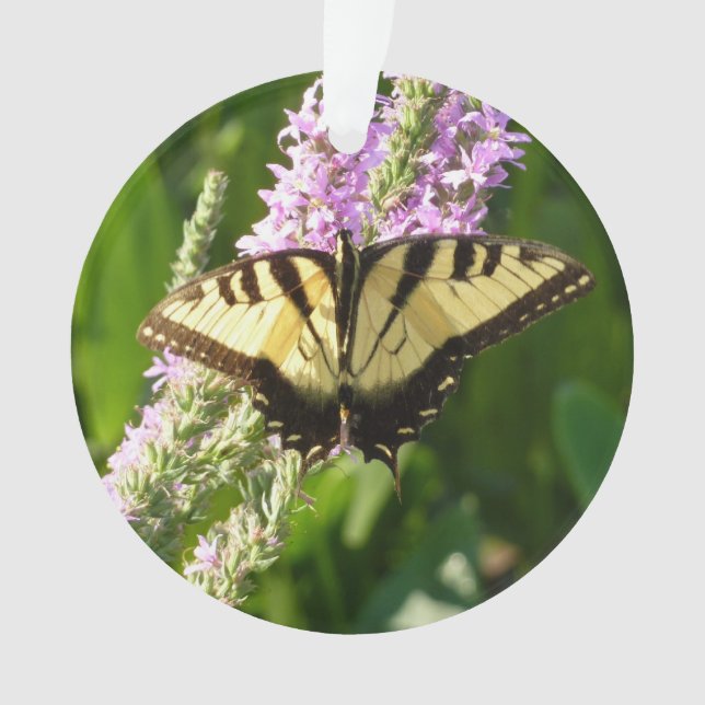 Swallowtail Butterfly on Purple Wildflowers Ornament (Front)