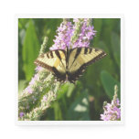 Swallowtail Butterfly on Purple Wildflowers Paper Napkins