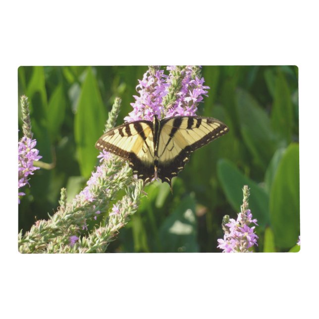 Swallowtail Butterfly on Purple Wildflowers Placemat (Front)