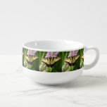 Swallowtail Butterfly on Purple Wildflowers Soup Mug