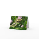 Swallowtail Butterfly on Purple Wildflowers Thank You Card