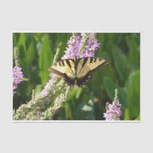 Swallowtail Butterfly on Purple Wildflowers Tissue Paper