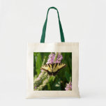 Swallowtail Butterfly on Purple Wildflowers Tote Bag
