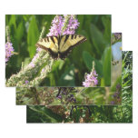 Swallowtail Butterfly on Purple Wildflowers Wrapping Paper Sheets