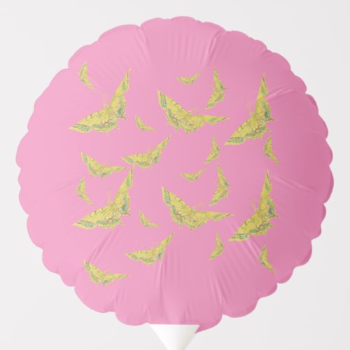 Swallowtail Butterfly Pattern Pink Balloon