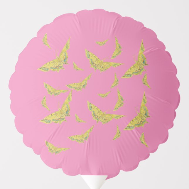 Swallowtail Butterfly Pattern Pink Balloon (Front)