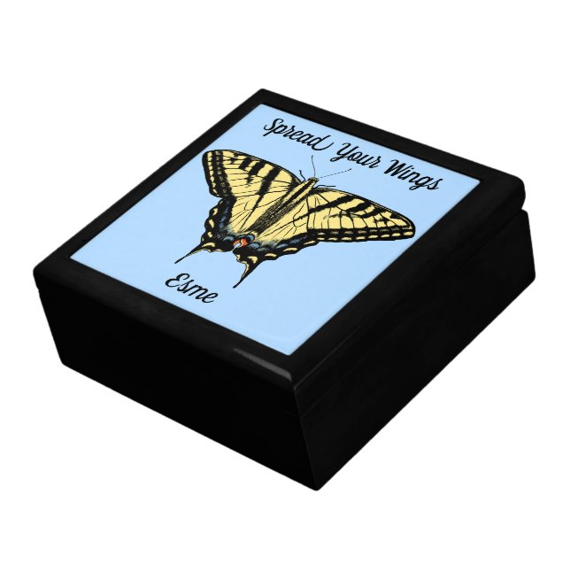 Swallowtail Butterfly Personalized Keepsake Box (Side)