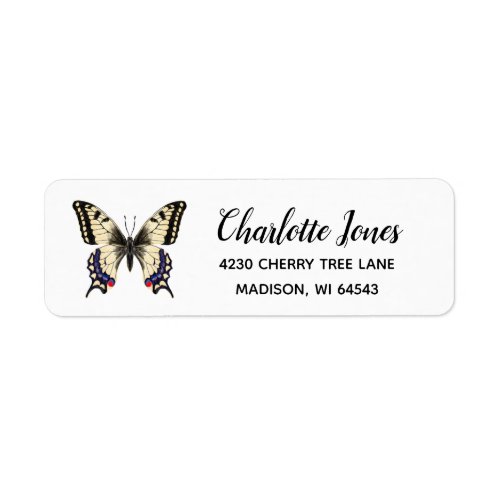 Swallowtail Butterfly Return Address Label