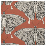 swallowtail butterfly terracotta black fabric