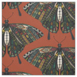 swallowtail butterfly terracotta fabric