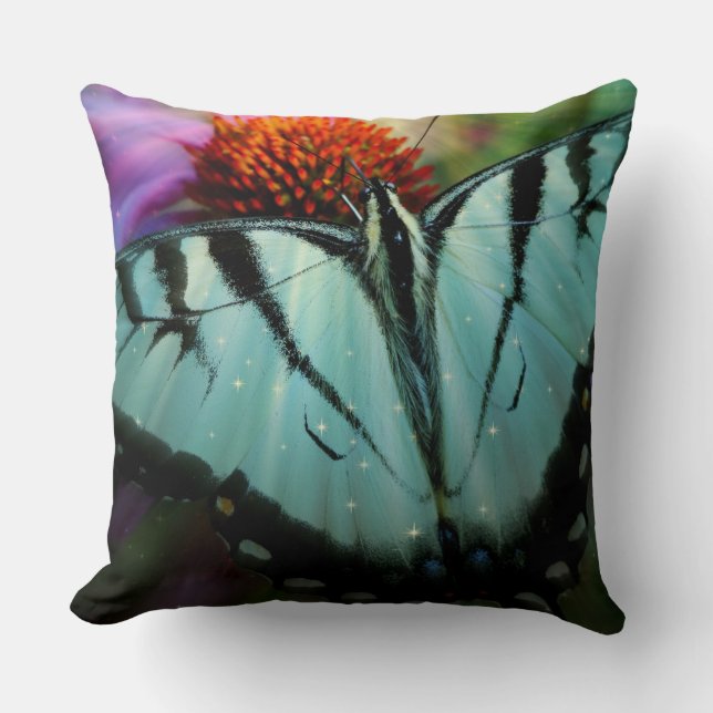 Swallowtail Butterfly Throw Pillow (Front)