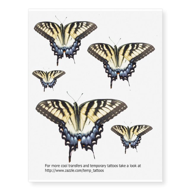Swallowtail butterfly transfers temporary tattoos (Front)