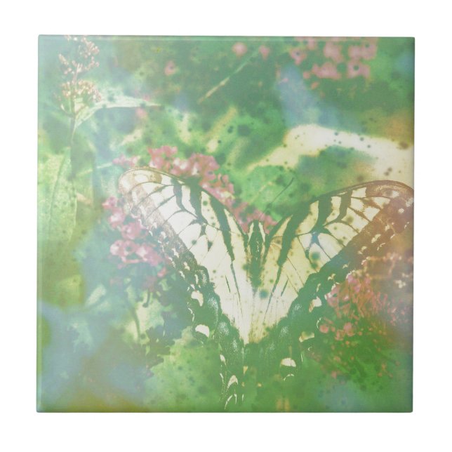swallowtail expired film ceramic tile (Front)