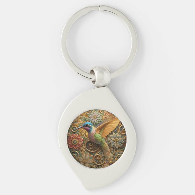 Swallowtail in Ornamental Flowers Keychain (Front)