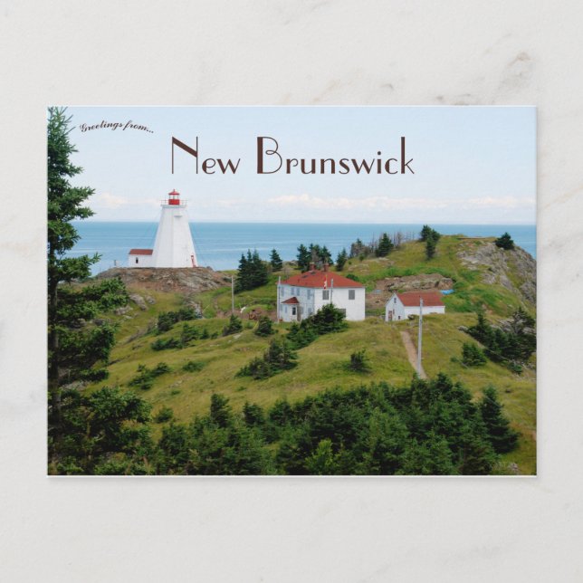 Swallowtail Lighthouse North Head New Brunswick Postcard (Front)