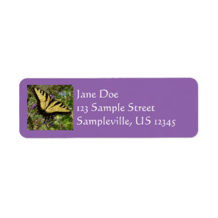 Swallowtail on Butterfly Bush Label