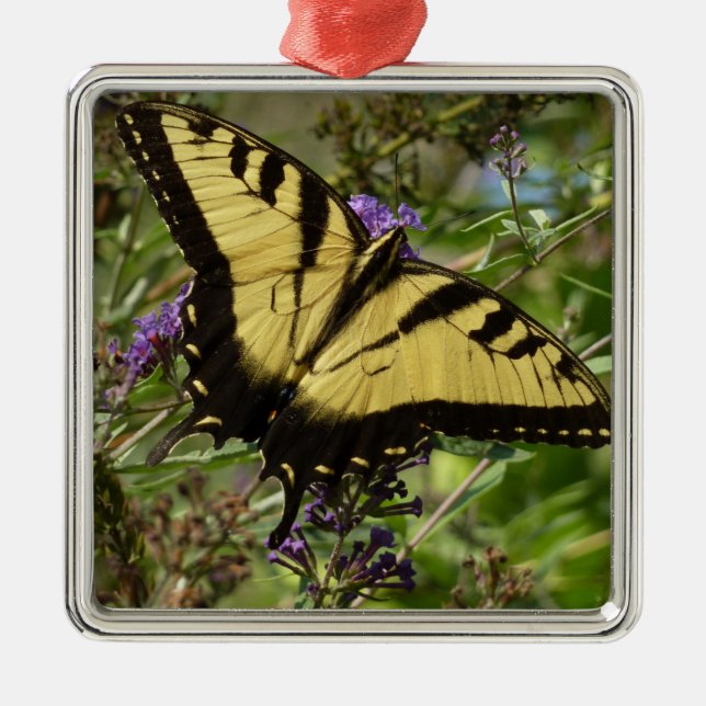 Swallowtail on Butterfly Bush Metal Ornament (Front)