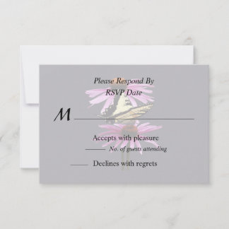 Swallowtail On Coneflower RSVP Card