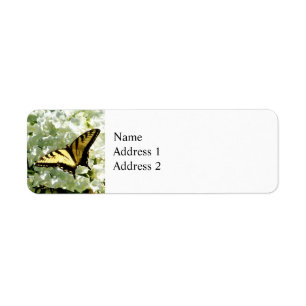 Swallowtail on White Hydrangea Label