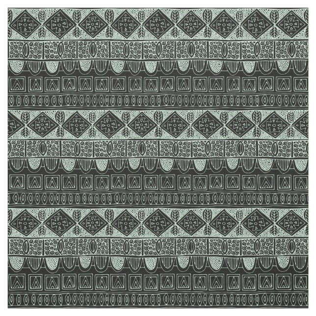 swallowtail stripe mint black fabric (Swatch)