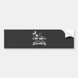 Swam My Way Thru 100 Days of School Bumper Sticker