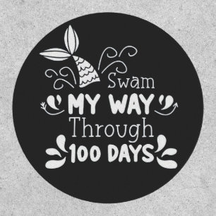 Swam My Way Thru 100 Days of School Patch