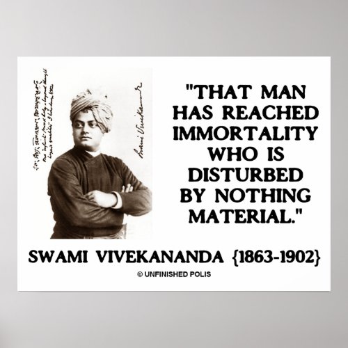 Swami Vivekananda Man Reached Immortality Material Poster