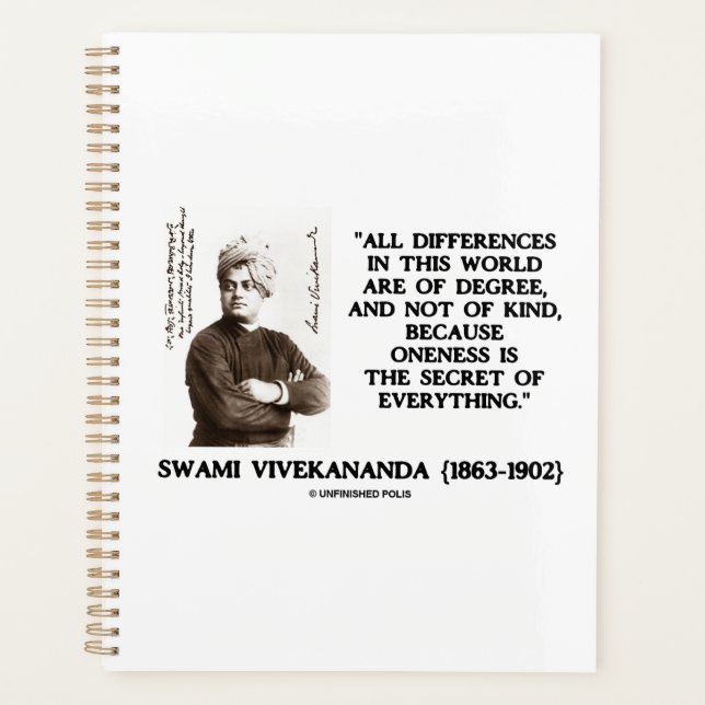 Swami Vivekananda Oneness Secret Of Everything Planner (Front)
