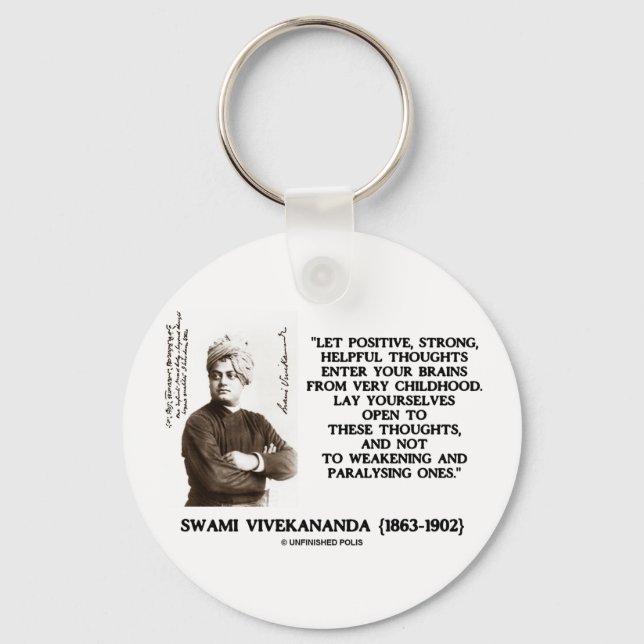 Swami Vivekananda Positive Strong Helpful Thoughts Keychain (Front)