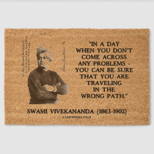 Swami Vivekananda Traveling In Wrong Path Fiber Doormat