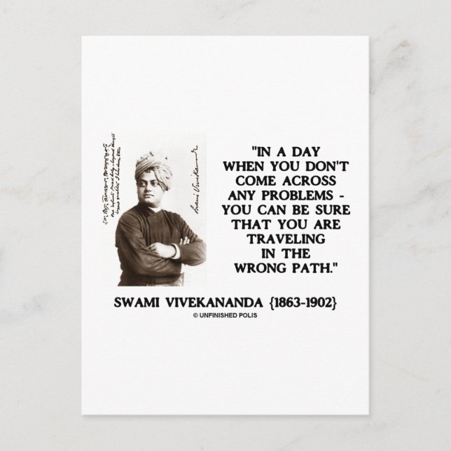 Swami Vivekananda Traveling In Wrong Path Postcard (Front)