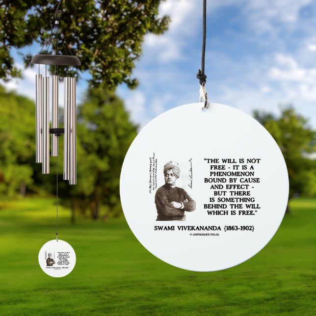Swami Vivekananda Will Is Not Free Cause Effect Wind Chime (Outdoor)