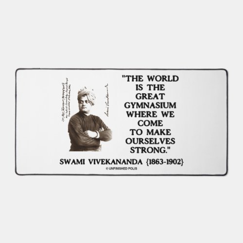 Swami Vivekananda World Great Gymnasium Strong Qte Desk Mat